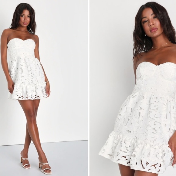 LULU's Casual Bachelorette Engagement Bridal Brunch Honeymoon Floral Bustier Min - Picture 4 of 6